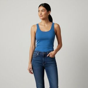 Eileen Fisher Organic Cotton Slim Tank Blue Size X-Small NWOT